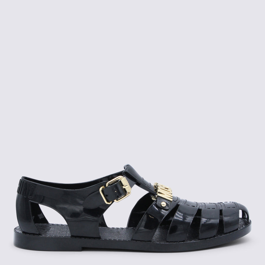 Moschino Polyvinyl chloride sandals in black