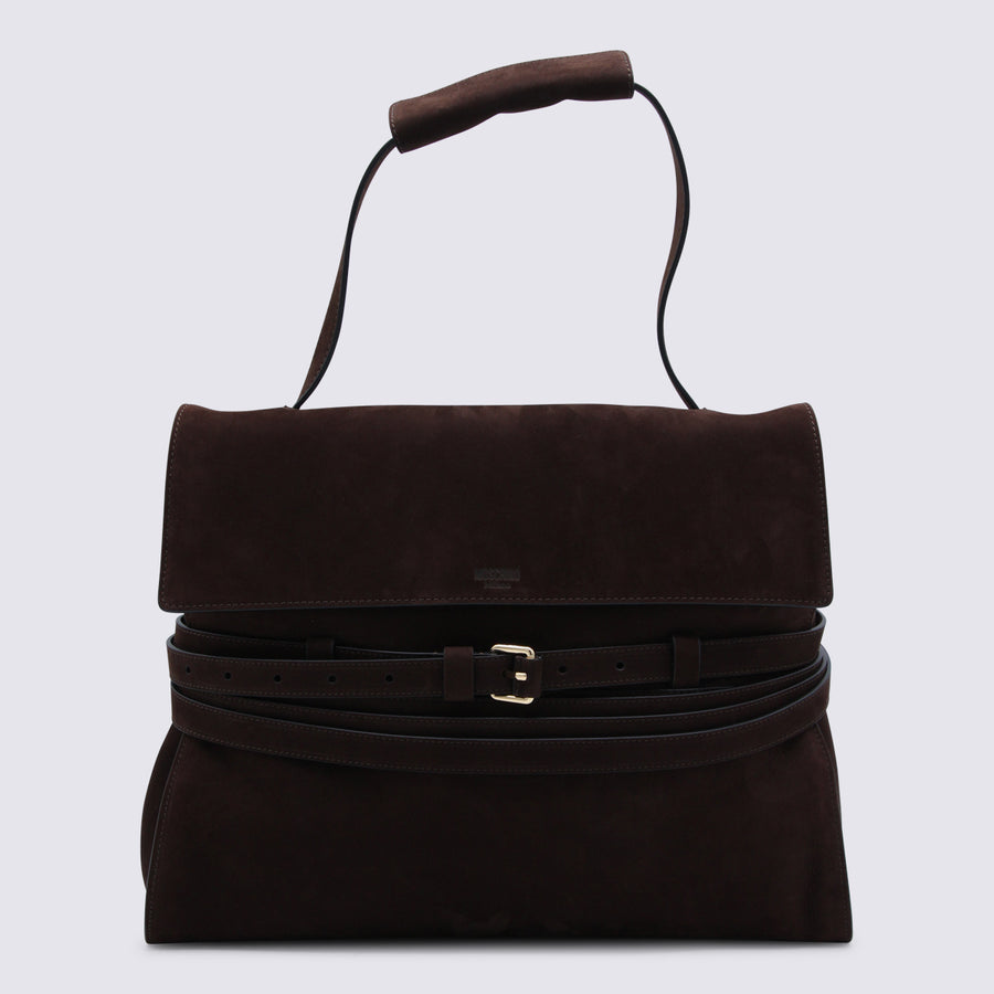 Moschino 100% Leather top handle bag in brown