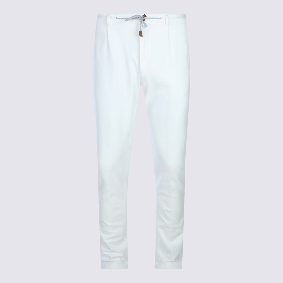 Eleventy 53% Cotton trousers in white