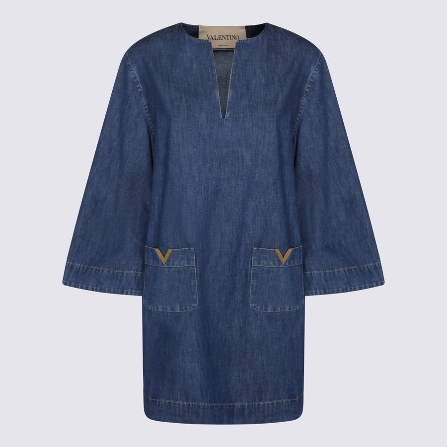 Valentino 100% Cotton dress in blue