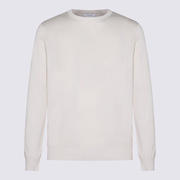 Malo 92% cotton sweater in beige