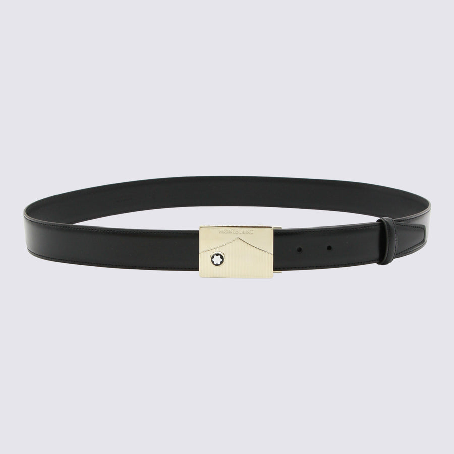 Montblanc 100% Leather belt in black