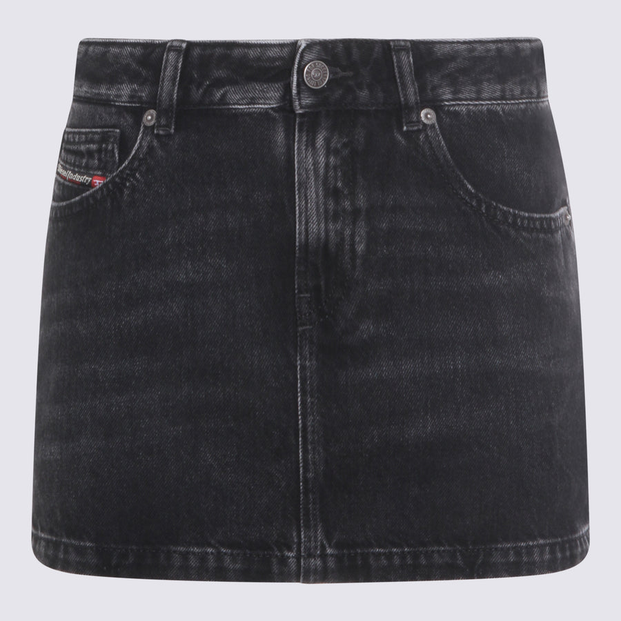 Diesel 82% cotton skirt in black