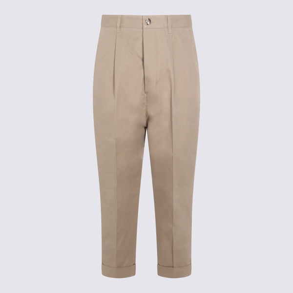 AMI Paris 100% cotton trousers in beige