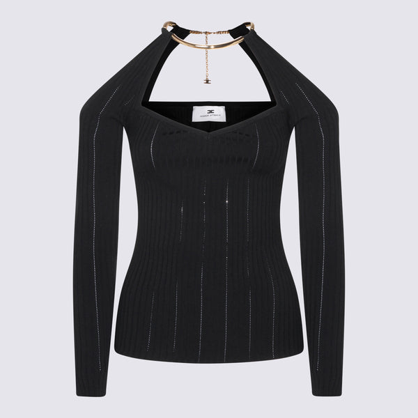 Elisabetta Franchi 64% Viscose sweater in black