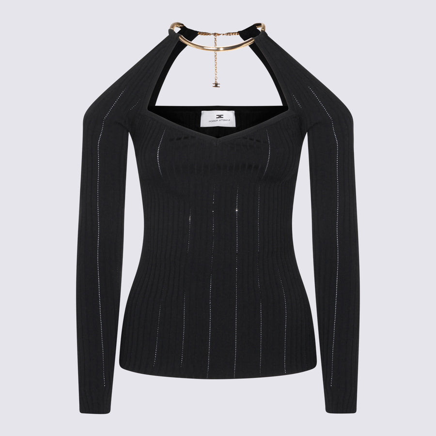 Elisabetta Franchi 64% Viscose sweater in black