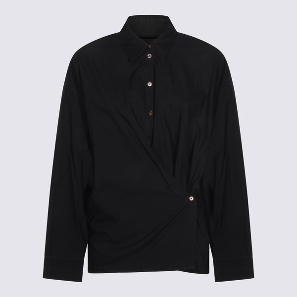 Lemaire 80% cotton shirt in black