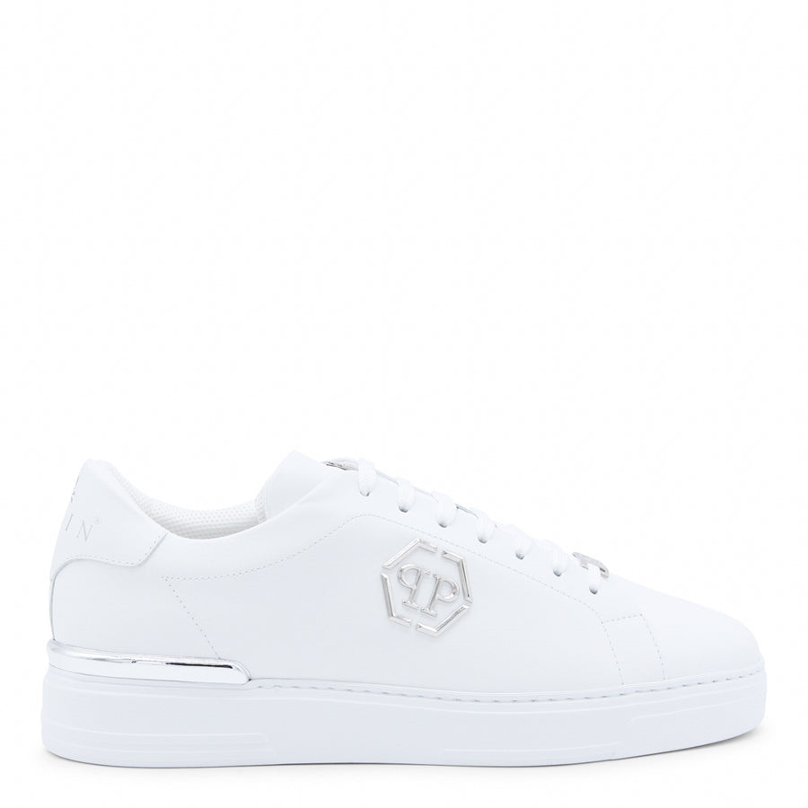 Philipp Plein Leather upper sneaker in white