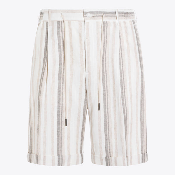 Tagliatore 52% linen bermuda shorts in beige