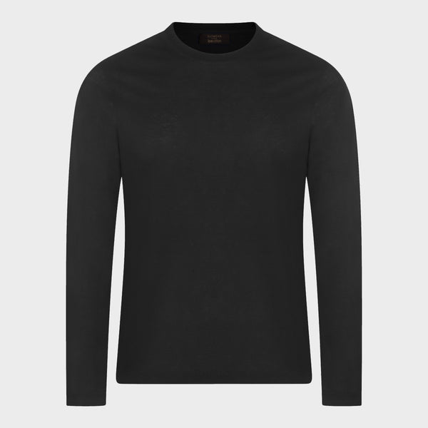 Zanone 100% cotton sweater in black