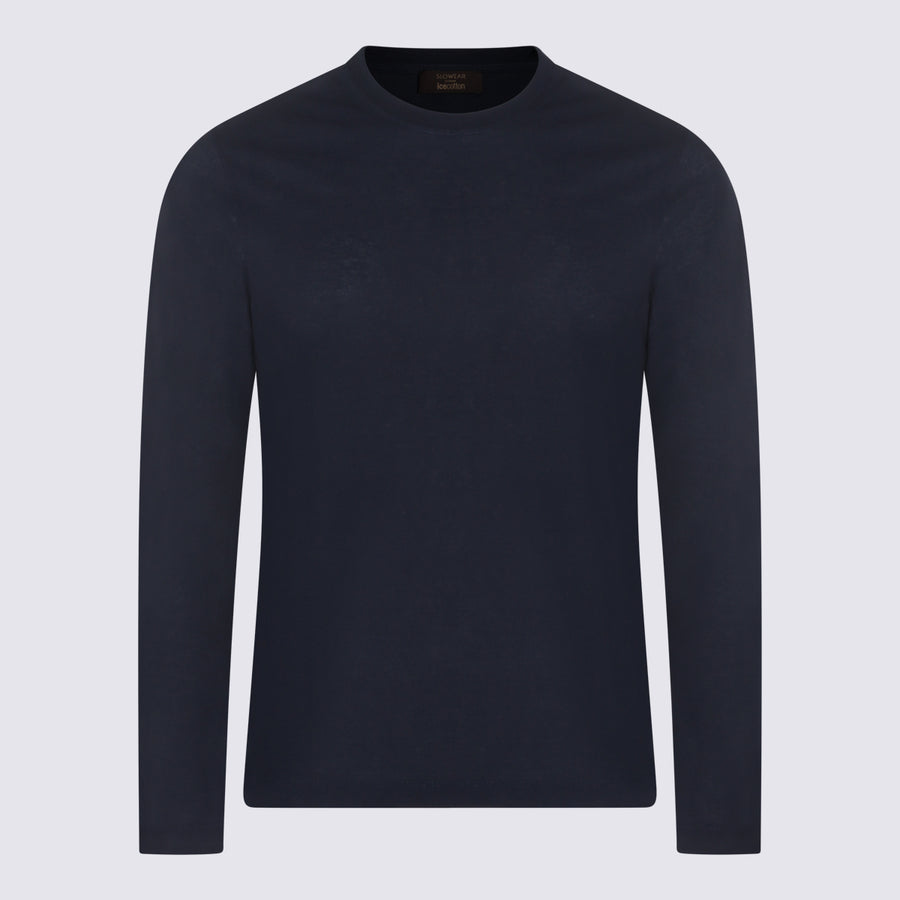 Zanone 100% Cotton sweater in navy