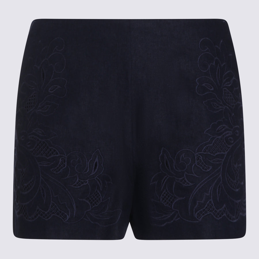 Twin-Set 55% Linen bermudas in navy