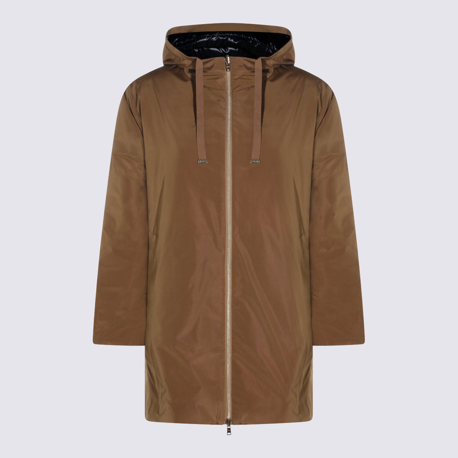 Herno 100% Polyamide coat in camel