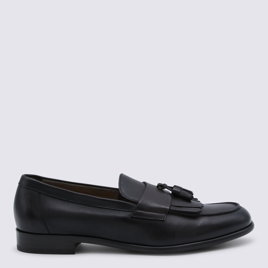 Doucal'S Leather upper loafer in brown