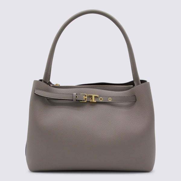 Tod's 100% leather shoulder bag in gray