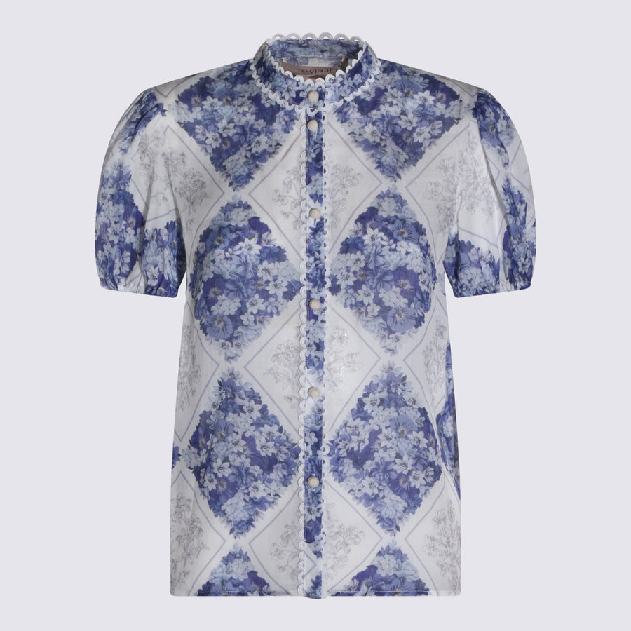 Twin-Set 100% Rayon blouse in blue