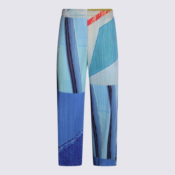 Pleats Please Issey Miyake 100% Polyester trousers in blue