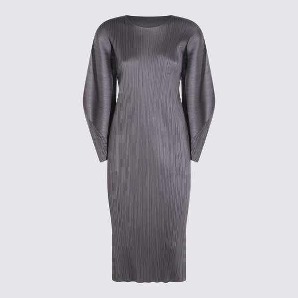 Pleats Please Issey Miyake 100% Polyester dress in gray