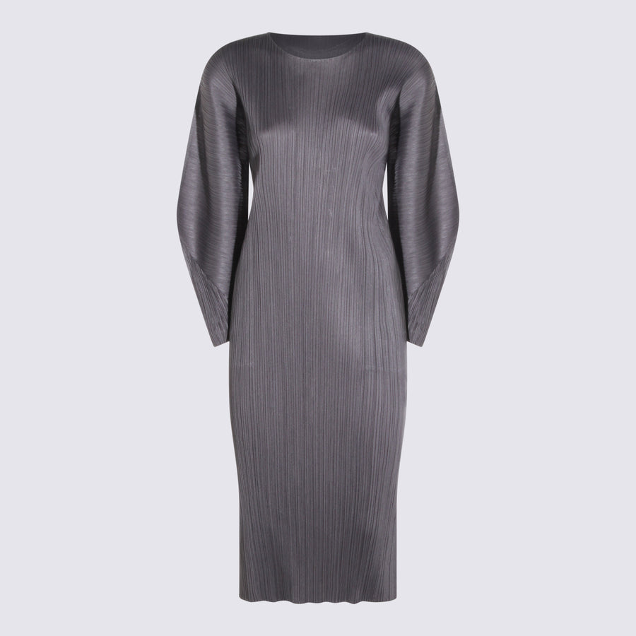 Pleats Please Issey Miyake 100% Polyester dress in gray