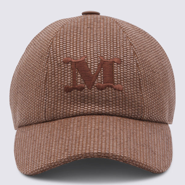Max Mara 2614571012600 49% Cotton baseball cap in brown