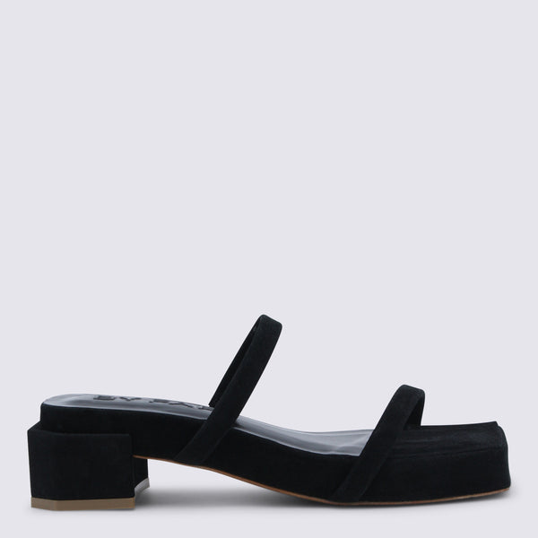 By Far Suede upper sandal in black