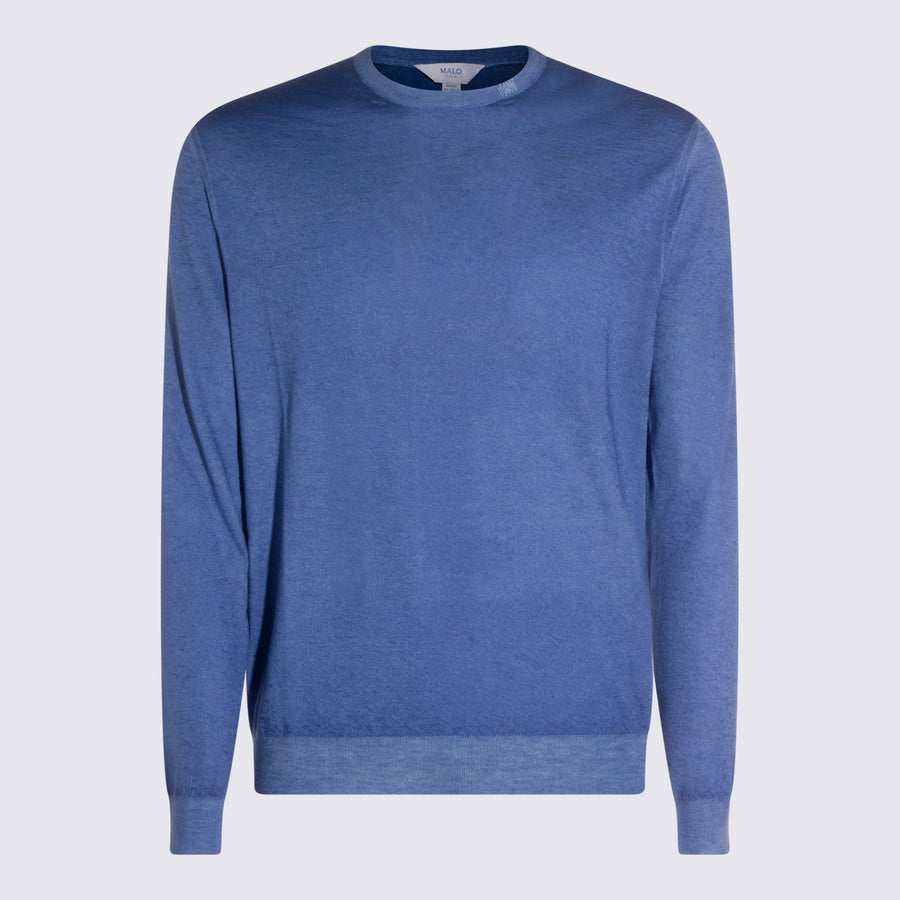 Malo 100% Wool sweater in blue