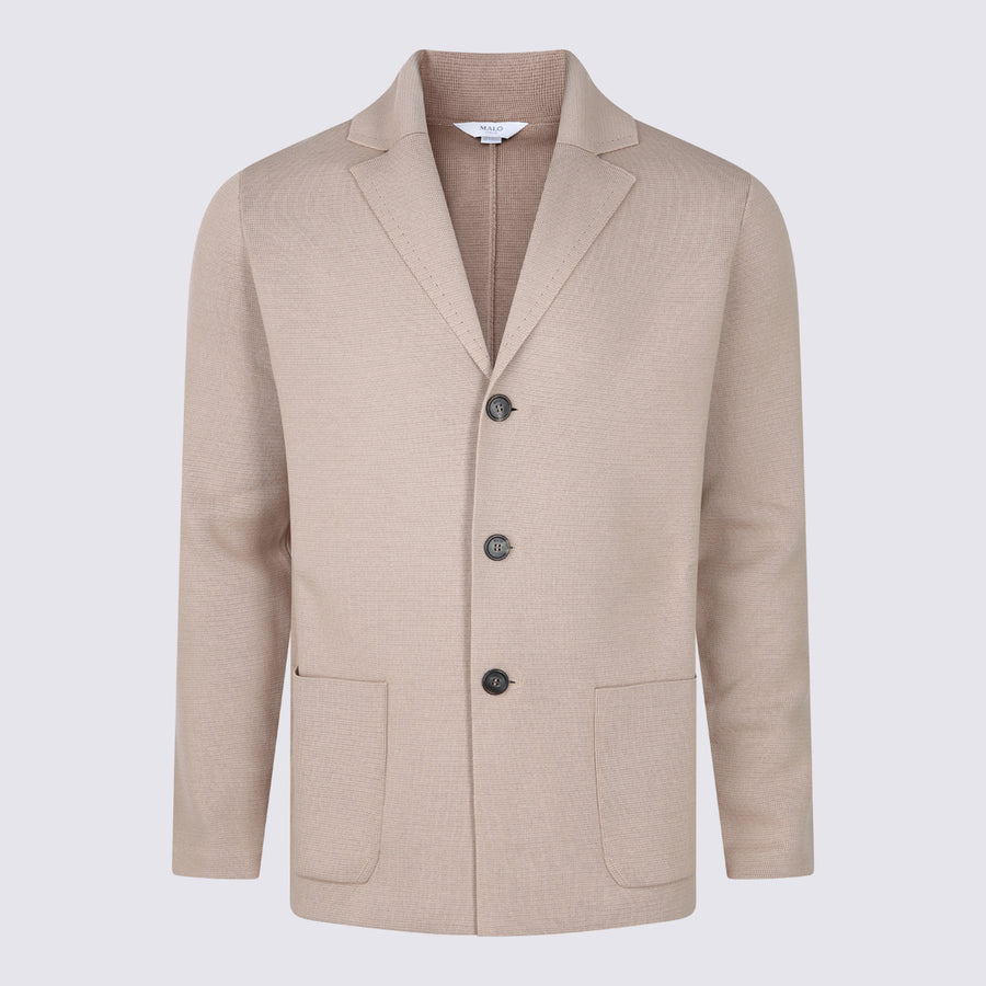 Malo 100% cotton blazer in camel