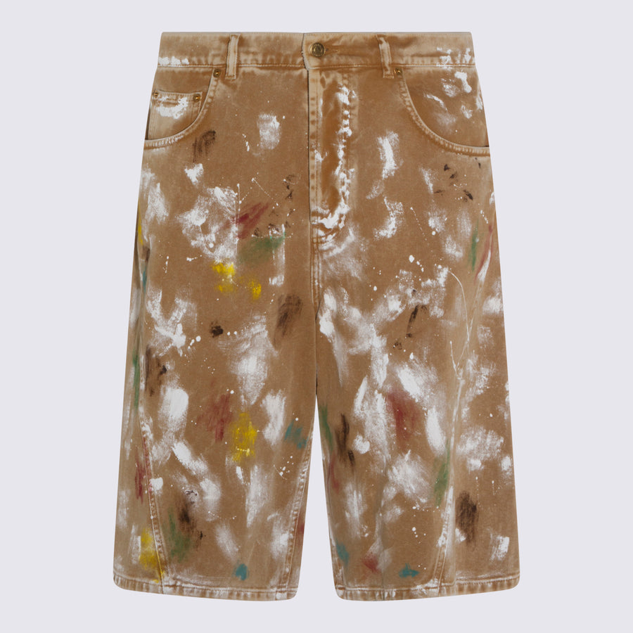 Moschino 100% Cotton bermuda shorts in beige