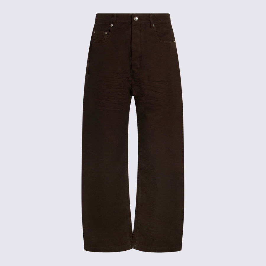 Rick Owens Drkshdw 100% cotton trousers in brown