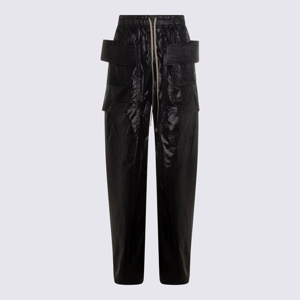 Rick Owens Drkshdw 100% polyamide cargo pants in black