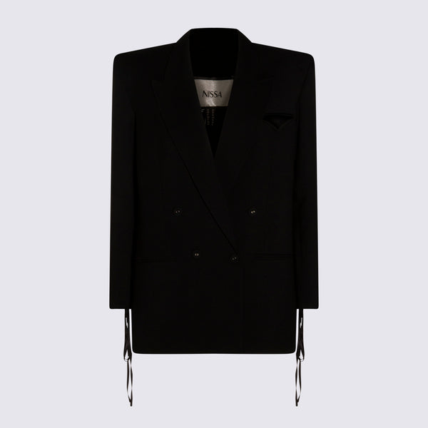 Nissa 35% polyester blazer in black