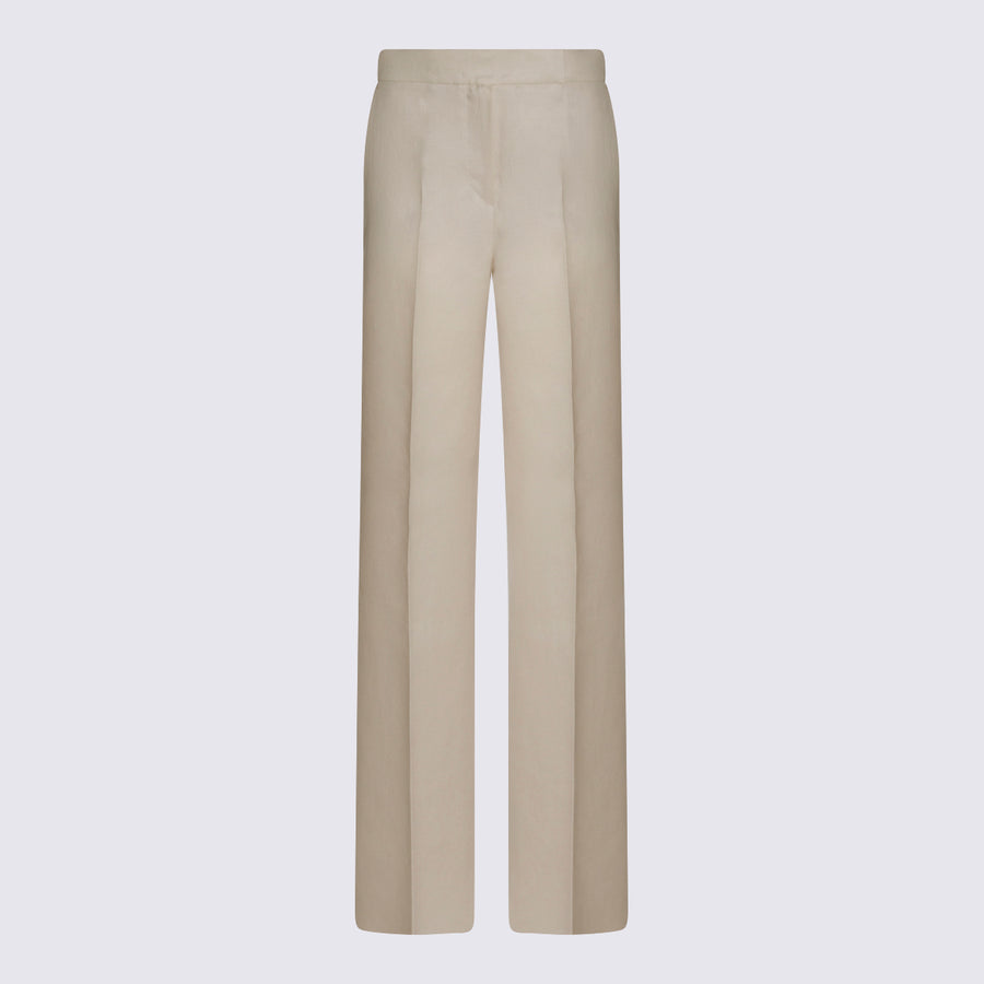 Max Mara 100% Linen trousers in beige