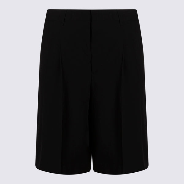 AMI Paris 100% Wool bermuda shorts in black