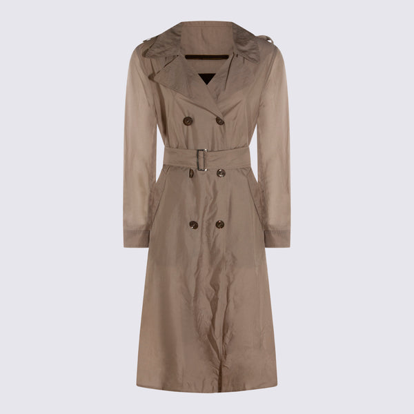 Moorer 100% Polyamide trench coat in beige