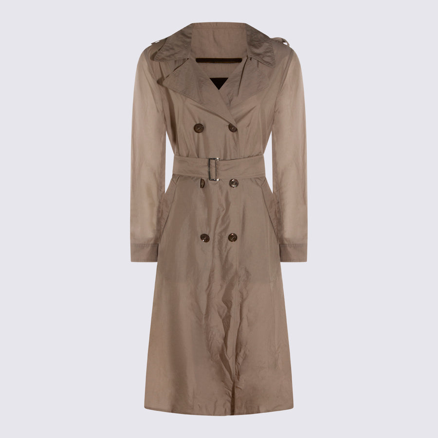 Moorer 100% Polyamide trench coat in beige