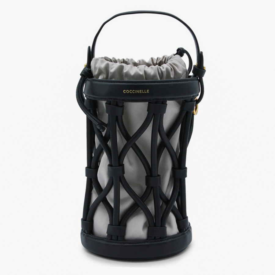 Coccinelle 100% Leather bucket bag in gray