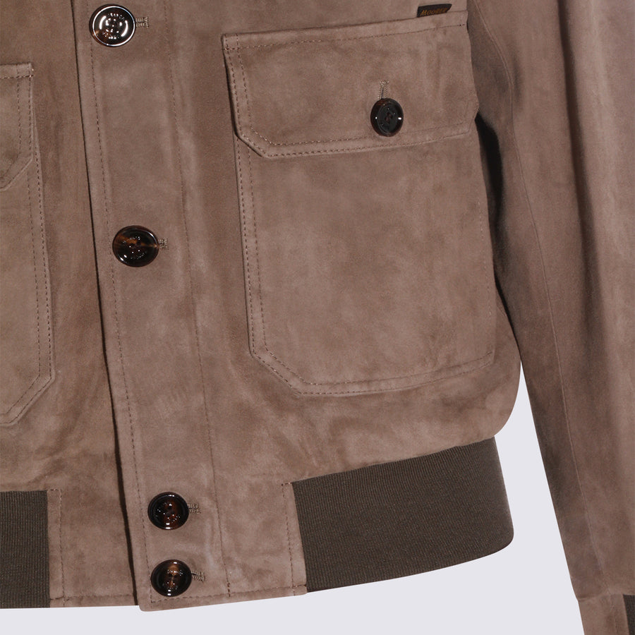 Moorer 100% Nylon jacket in beige