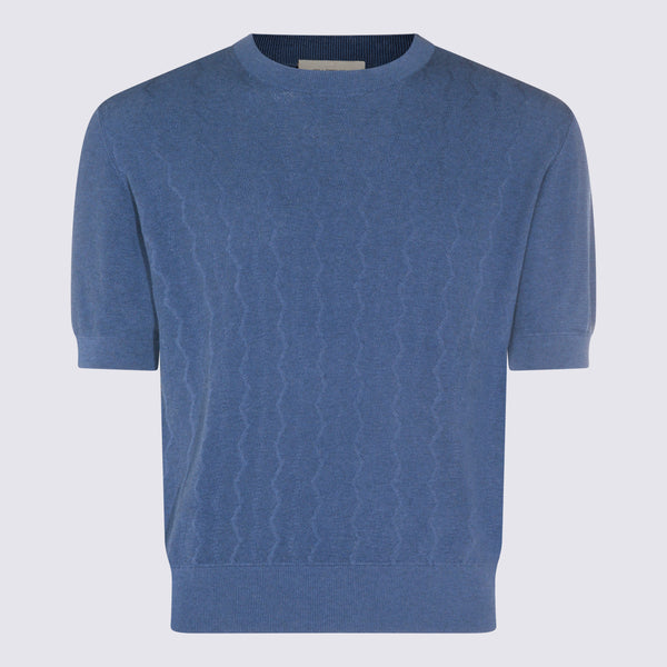 Piacenza Cashmere 55% silk t-shirt in blue