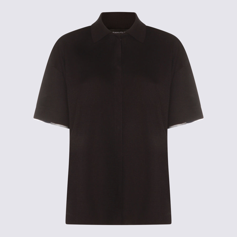 Fabiana Filippi 78% Viscose polo in navy