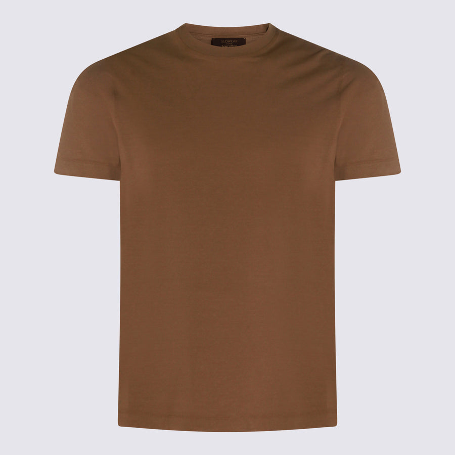 Zanone 100% Cotton t-shirt in brown