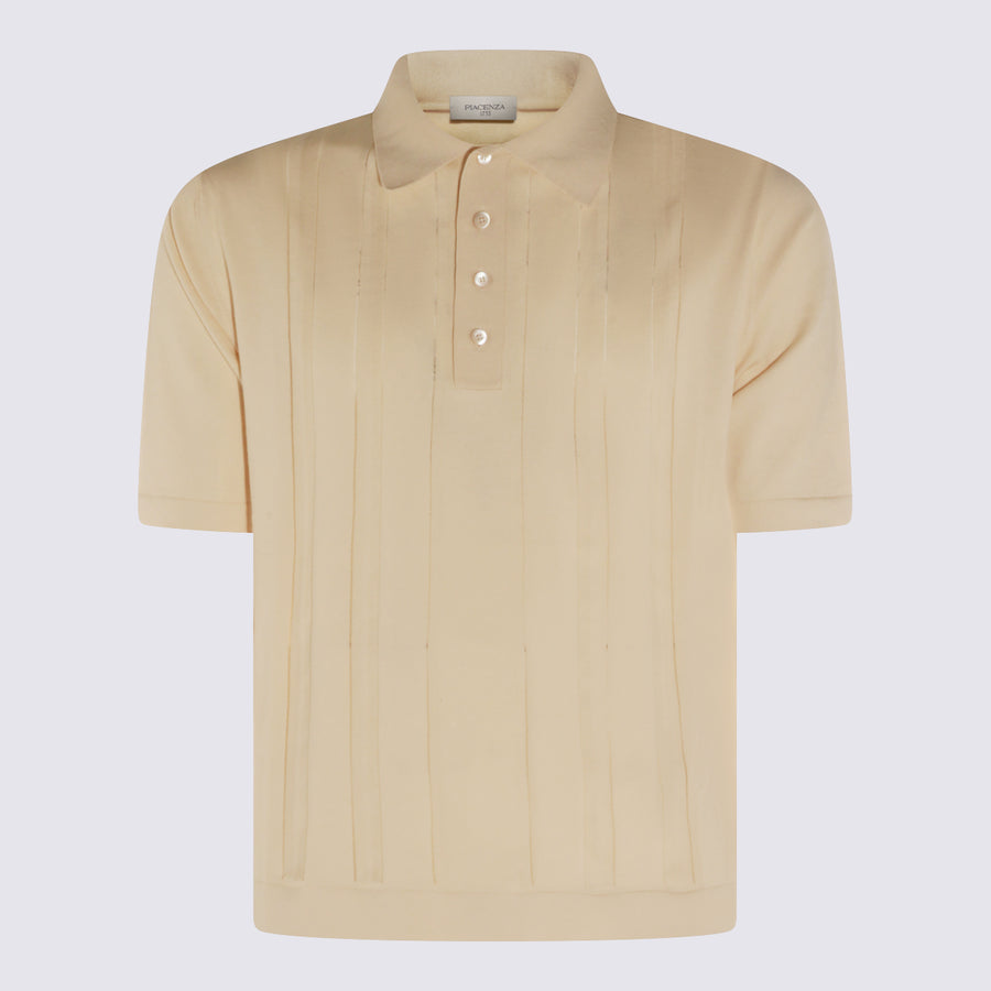 Piacenza Cashmere 100% Cotton polo in beige