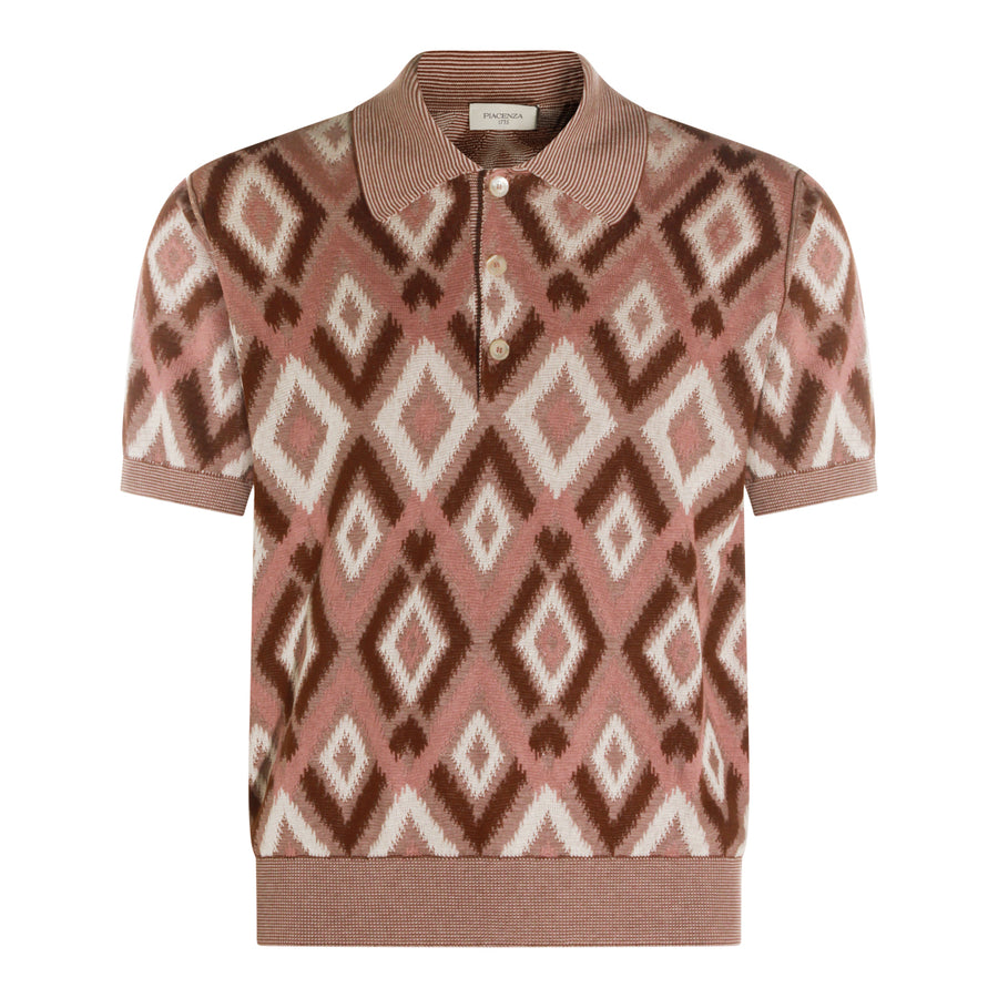 Piacenza Cashmere 55% Silk polo in rose