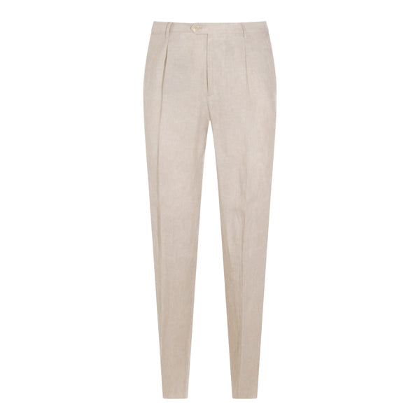 Etro 100% Linen trousers in beige