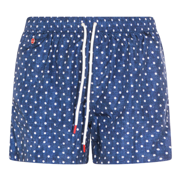 Kiton 100% Polyester swim shorts in navy