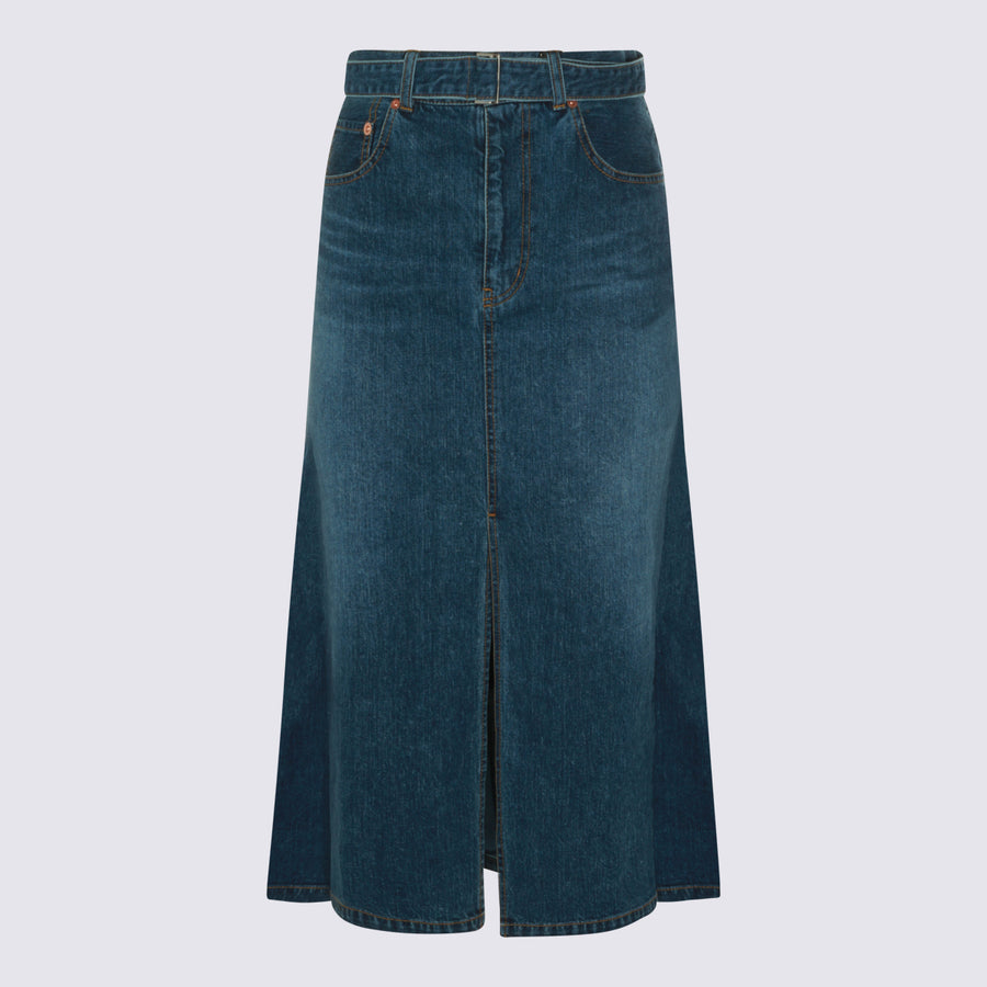 Sacai 100% Cotton skirt in blue