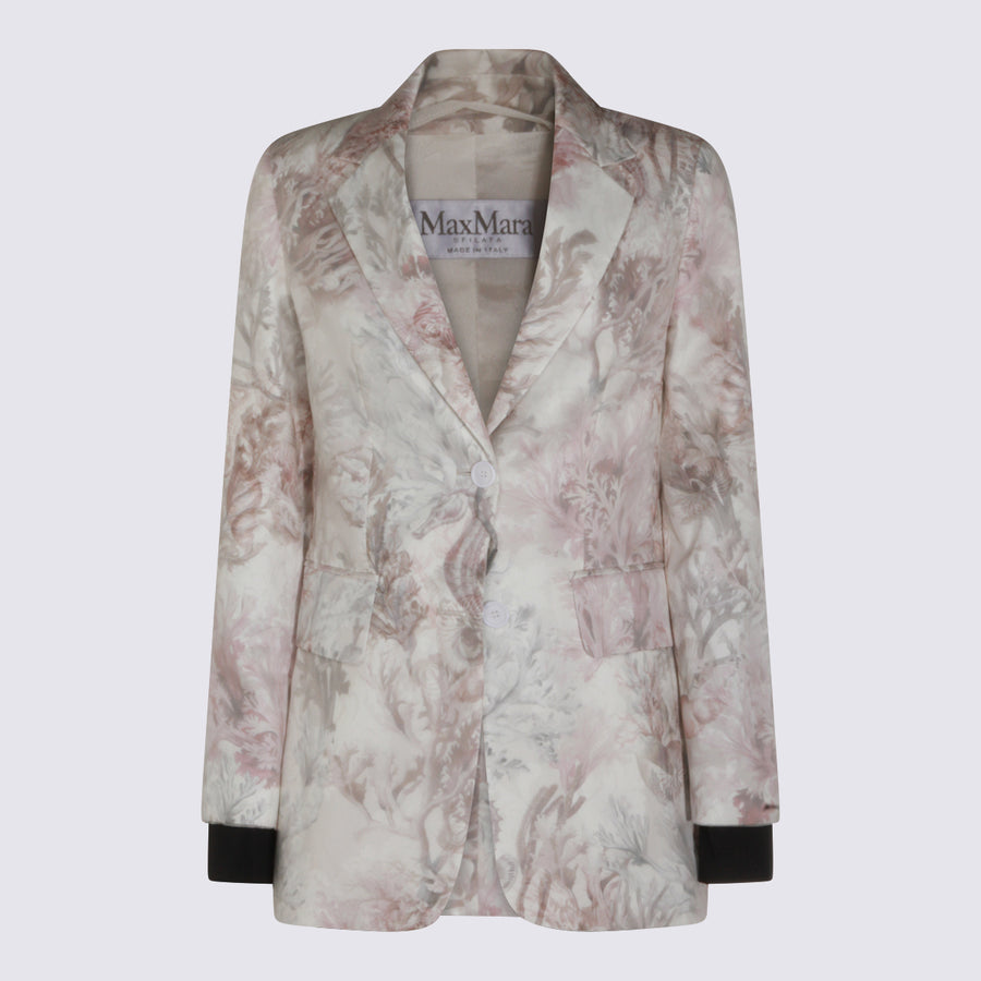 Max Mara 100% Silk blazer in white