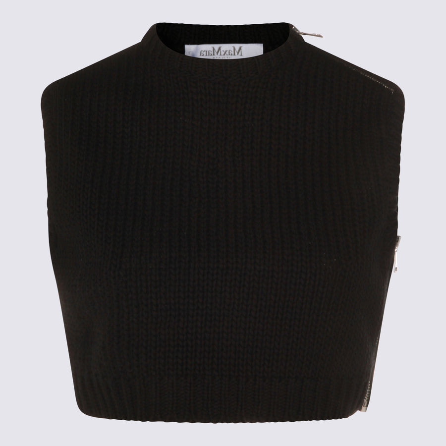 Max Mara 100% Cotton tank top in black