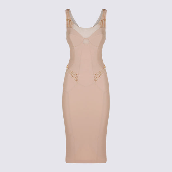 Elisabetta Franchi 75% Nylon dress in beige