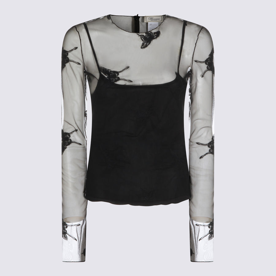 Blumarine 52% Polyamide blouse in black