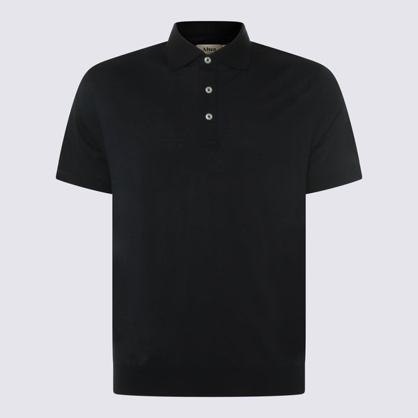 Altea 67% linen polo in navy